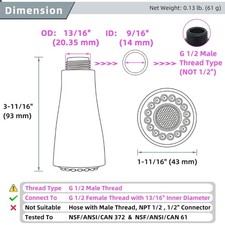 Fashionable Matte Black Kitchen Sink Sprayer - Easy Installation 3 Functions