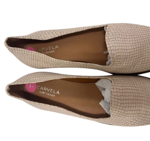 Carvela Kurt Geiger Beige Slip On Loafers snake-skin effect Size 5 - Picture 4 of 7