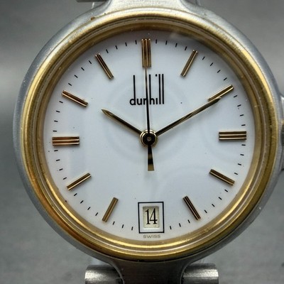 Dunhill Millennium Watch Men 32mm White Dial Two Tone Date Round