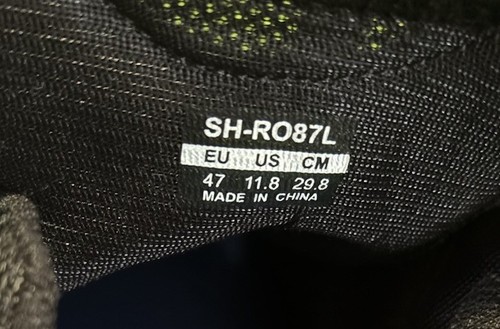 Shimano Mens Road Cycling Shoes Black Blue SH-RO87L Hook Loop 11.8 M EU 47 - Picture 8 of 18