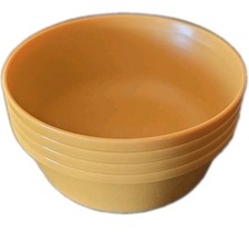 Four (4) ~ Pillowfort™ ~ Round ~ GOLD Color ~ Stackable ~ Plastic ~ 15 Oz Bowls