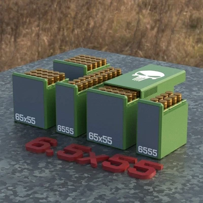 Filamelt Munitionsbox / Ammo 6.5x55 – Patronenbox für 50 Schuss, Made in Germany