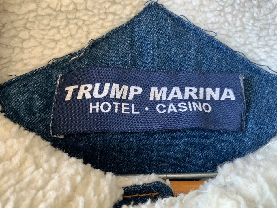 Abrigo vaquero Trump Marina Hotel Casino azul vaquero para hombre talla XL forrado de oveja falso Foto 4 de 4