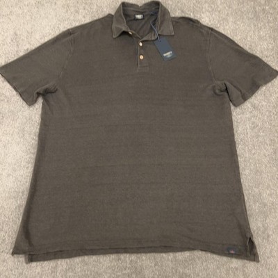Faherty Reserve Linen Polo Shirt Mens XL Gray Short Sleeve Lightweight Soft NEW