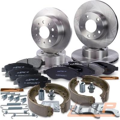 4x BREMSSCHEIBE + BELÄGE + BREMSBACKEN VORNE HINTEN FÜR CITROEN JUMPER AB BJ 06