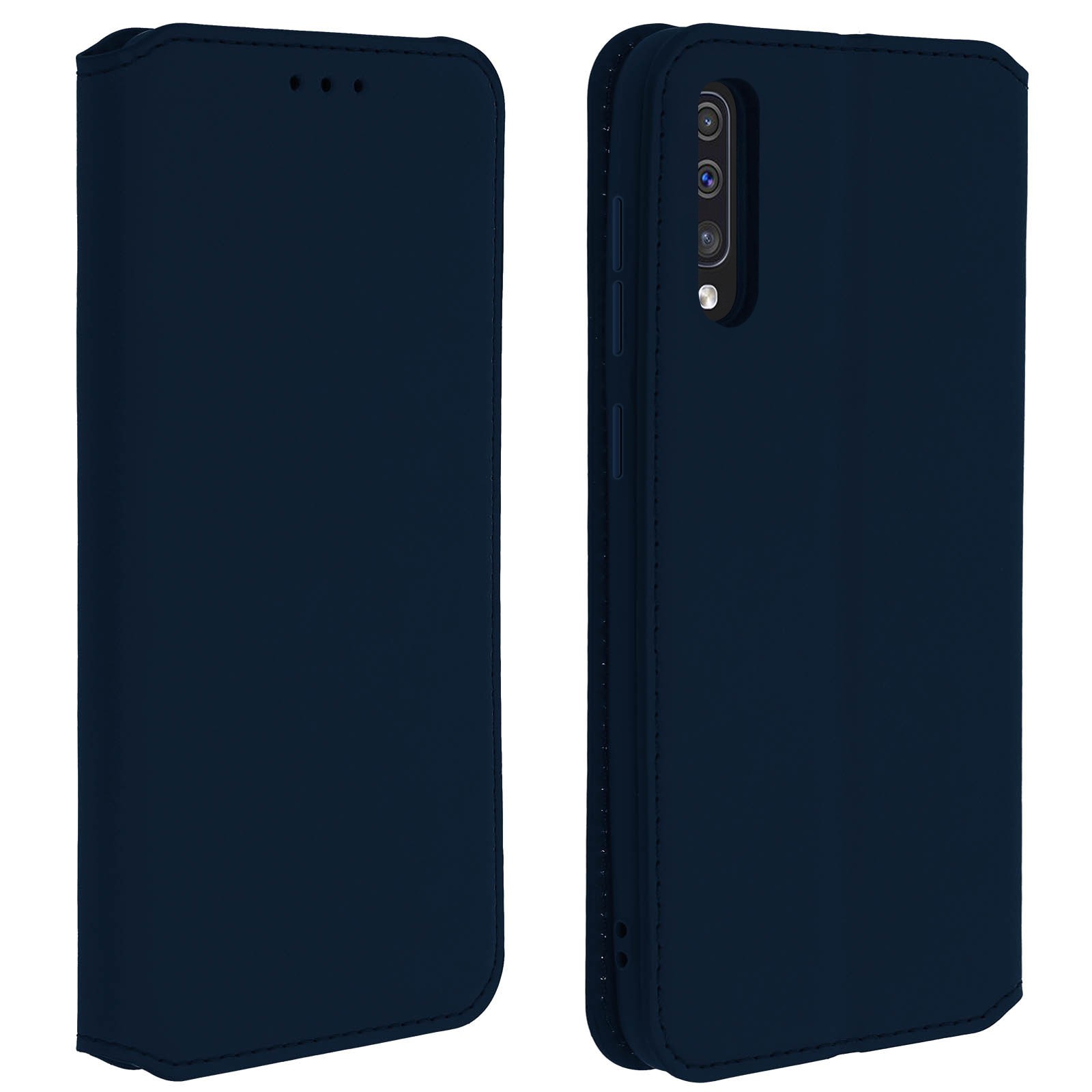 Housse en similicuir bleu nuit Avizar Classic pour Galaxy A50