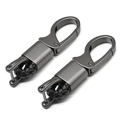 Car Key Fob Keychains Leather Holder Key Chain Sturdy Metal with D-Ring for 