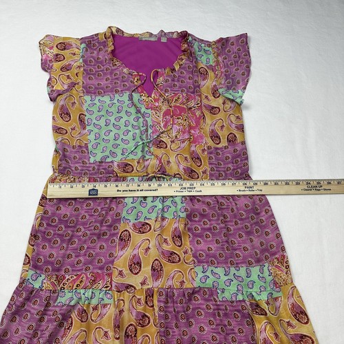 Sunny Leigh Dress Womens Large Patchwork Boho Paisley Multicolor - Picture 10 of 10