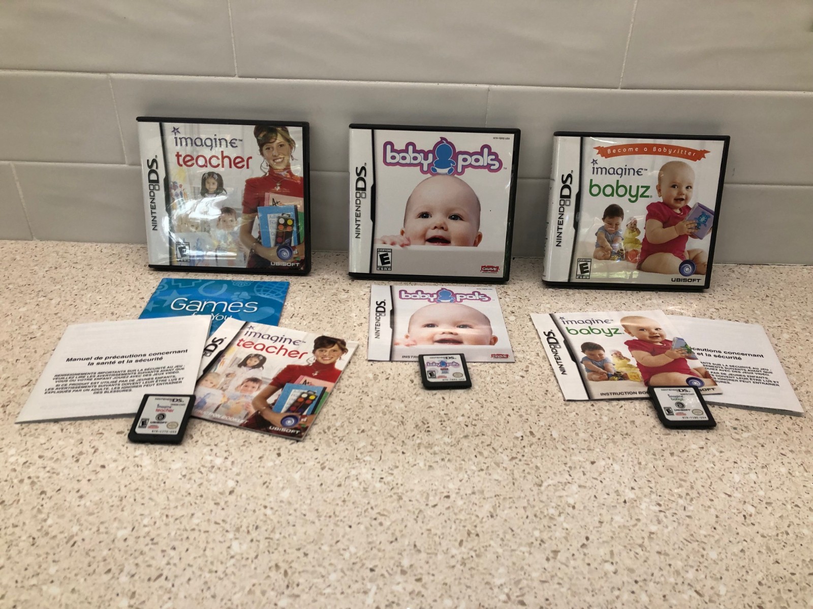 Nintendo DS 3 Game Lot: Baby Pals, Imagine Babyz, Imagine Teacher