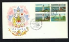 Canada #1032-1035, 1984 32¢ Lighthouses block R. G. Sharpe (RGS) cachet FDC