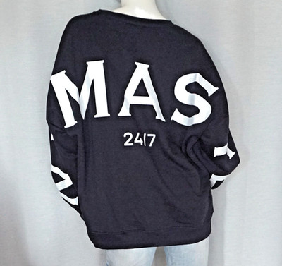 Oversized Sweater Sweat Shirt Namaste 2.0 Schwarz Weiss Yoga 36,38,40,42,44 Neu
