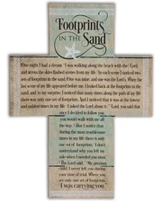 Abbey Gift Footprints Cross with Easel,Other Home D√©cor