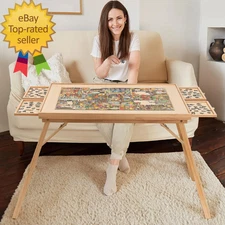 27.6" H Tall 1500 Piece Puzzle Table with Legs 4 Drawers  34.3" W X 26.5" D Larg