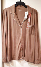 State of Day Women's 2Pc. Ribbed Notched-Collar Pajamas Large Top- XLarge Bottom