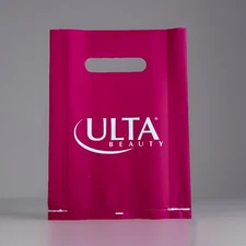 SMALL ULTA BEAUTY PINK PLASTIC REUSABLE SHOPPING GROCERY TOTE BAG GIFT 10x7.5”