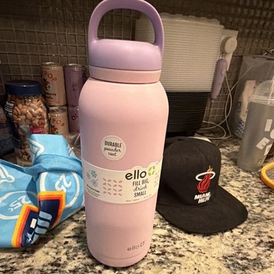 Ello 40oz Pink Water Bottle Durable Powder Coat BPA-Free Dishwasher Safe