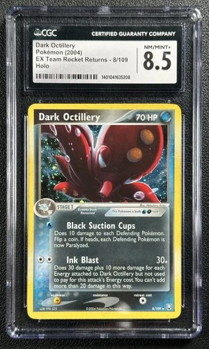 DARK OCTILLERY CGC 8.5 2004 POKEMON EX TEAM ROCKET RETURNS #8/109 HOLO 5208