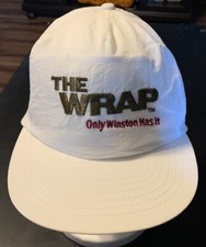 Vintage Winston Cigarettes The Wrap Snapback Logo Hat Cap White