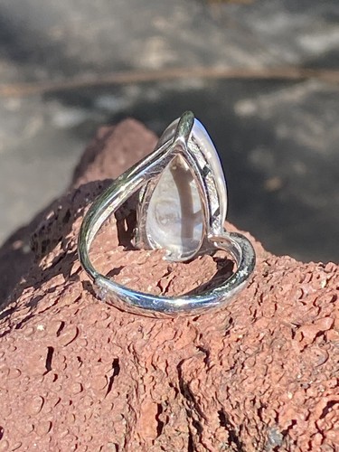 Natural Solid QLD Australian Boulder Opal adjustable sterling silver ring - Imagen 3 de 3
