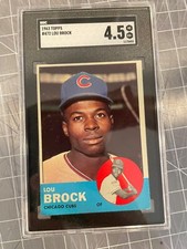 1962 TOPPS #472 LOU BROCK  CHICAGO CUBS BASEBALL CARD SGC 4.5 VG/EX+
