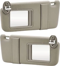 For 2009-2016 Toyota Venza Left and Right Beige Sun Visor Pair With Cover Trims