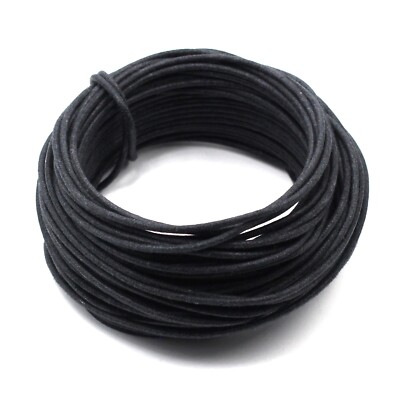 Gavitt 22 AWG Guitar Wire - Cloth Covered Vintage-Style Push Back, 50' Black