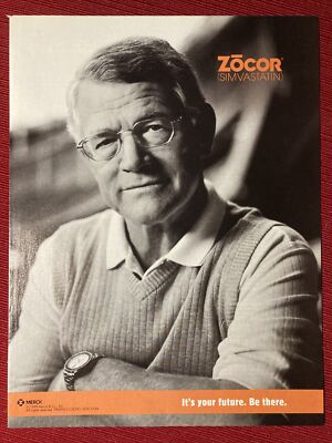 Denver Broncos Dan Reeves for Merck Zocor 1999 Print Ad - Great to Frame!