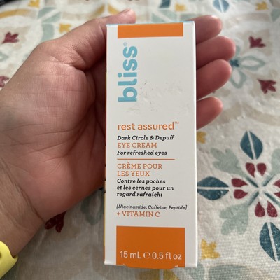 bliss Rest Assured Dark Circle Reducing & Depuffing Eye Cream - 0.5 Fl Oz