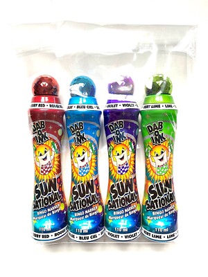 Bingo Dauber Gift Set-Sunsational 4oz Daubers With Poly Clear Bag- 4 Colors