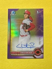 2022 BOWMAN CHROME CHRISTIAN ROA PURPLE REFRACTOR AUTO /250 #CPA-CRA 1ST BOWMAN