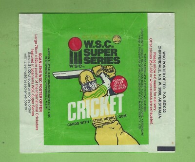 #D17.    1981  SCANLENS  CRICKET SUPER SERIES  BUBBLEGUM  WAX WRAPPER