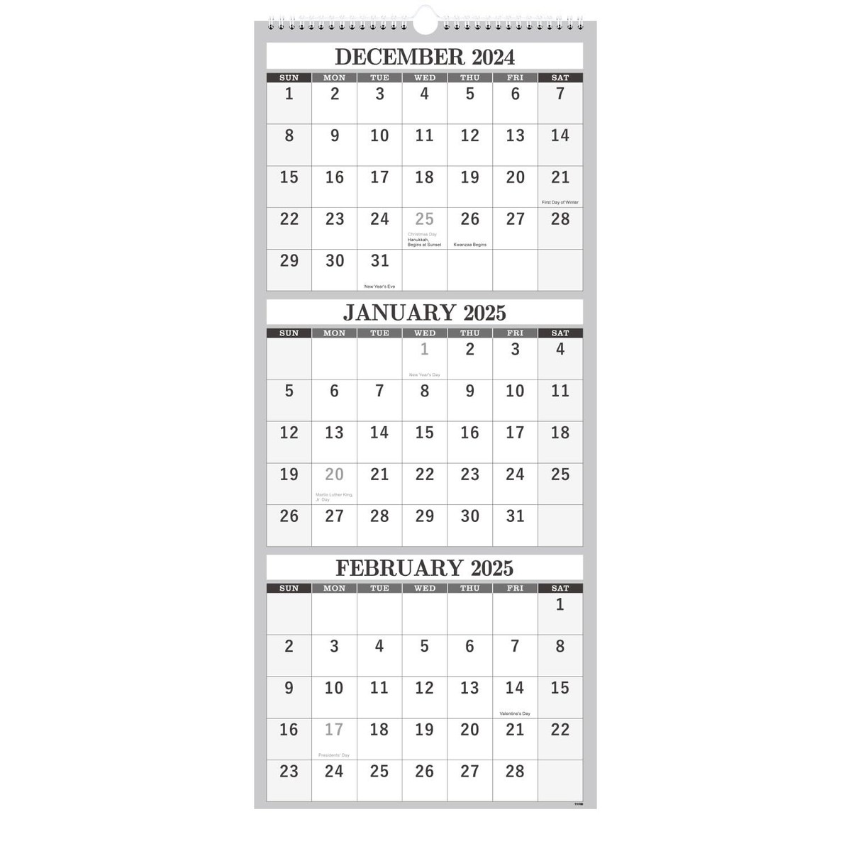 2025 Wall Calendar – Month Calendar Vertical Display 3-Month Wall  Calendar