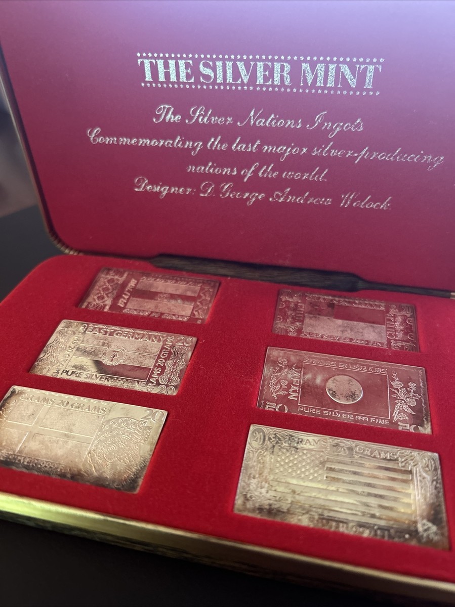 The Silver Mint 1973 Six Bar Nations Ingots Set .999 Silver | eBay