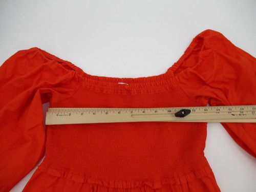 Free Assembly Womens Dress Medium Orange Short Sleeves Casual Preppy Summer Boho - Picture 8 of 16