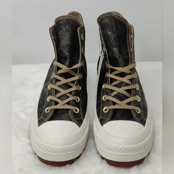 Converse Womens Camo Green CTAS Lift Ripple Hi Lace Up Sneaker