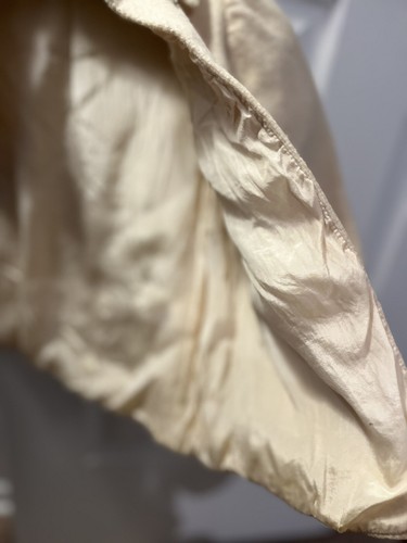 Antique Vintage Doll Coat Jacket Wool Blend White Crème Large Doll Buttons Flaws - Picture 4 of 14