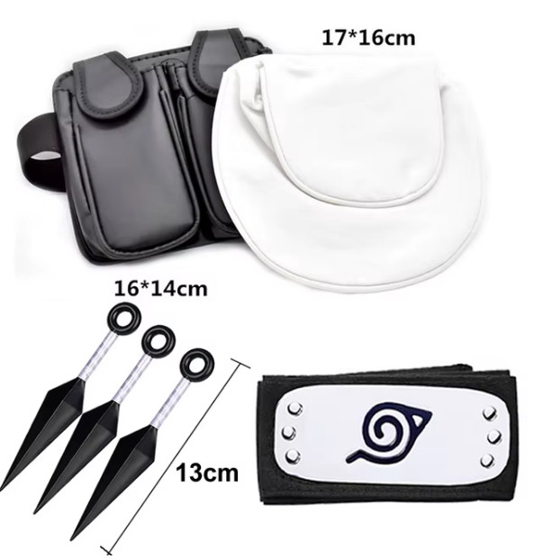 Naruto Bandana e Kunai - Set 4 Pezzi - Naruto Anime