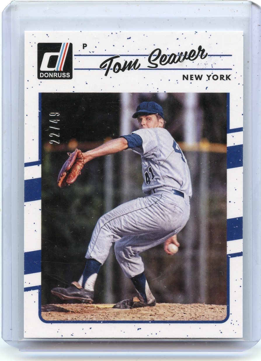 2017 DONRUSS #189 TOM SEAVER "AQUEOUS TEST" #22/49, NEW YORK METS, 110717
