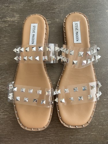 Steve Madden Sandals clear PVC and Studs Studded sandals sz 8.5 | eBay