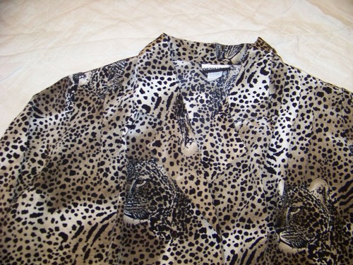 Vintage Roberta Di Castelli Leopard Print Blouse - Size 18 - Double Breasted - Picture 3 of 11