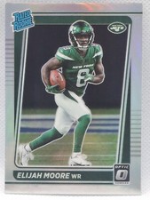 2021 Panini Donruss Optic Rated Rookie Elijah Moore RC Silver Holo Prizm #216