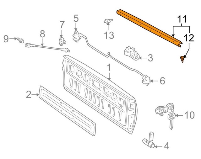 Toyota OEM 0106 Tundra Tail Gate Tailgate Hatchprotector 657170C010