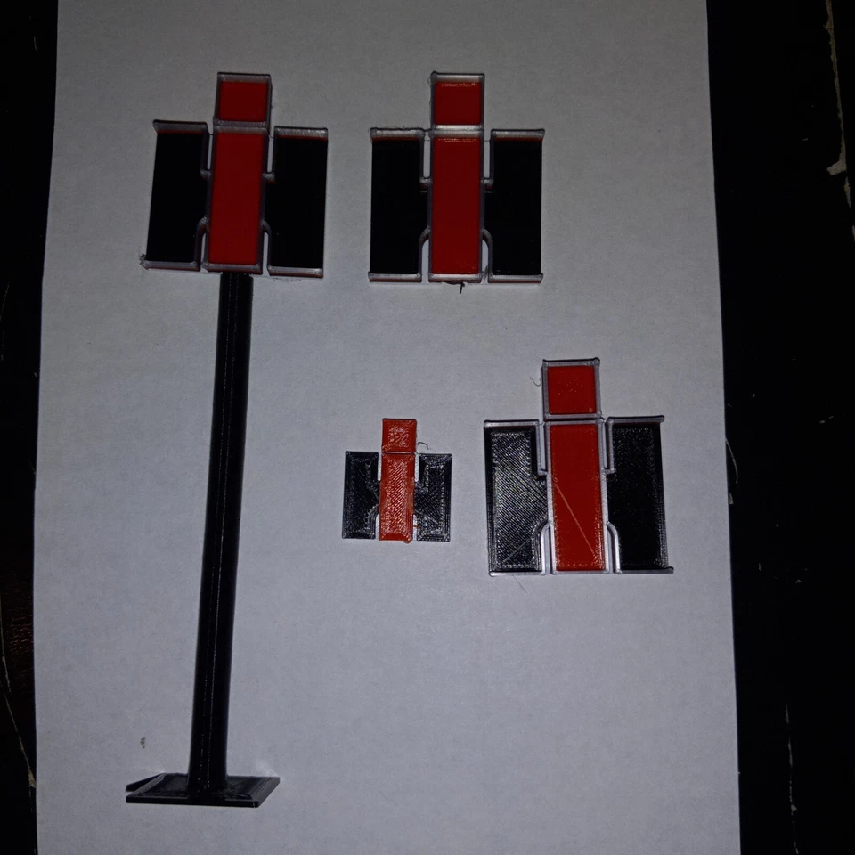 Letreros de concesionario International Harvestor escala Ho 1:87 y letreros de poste de dos lados Foto 3 de 4