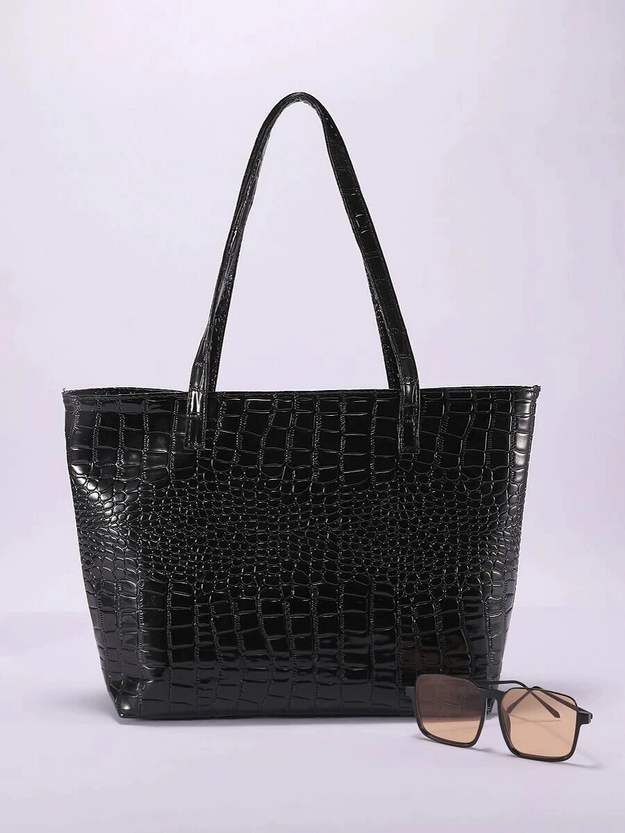 Croc Embossed Tote Bag