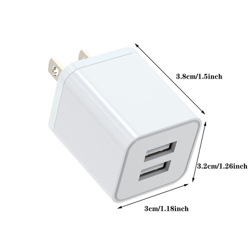 2 szt. Wtyczka USB USB Ładowarka ścienna 2-pak Podwójny port USB Wtyczka elektryczna Kostka 5V 2.4A - Zdjęcie 4 z 10