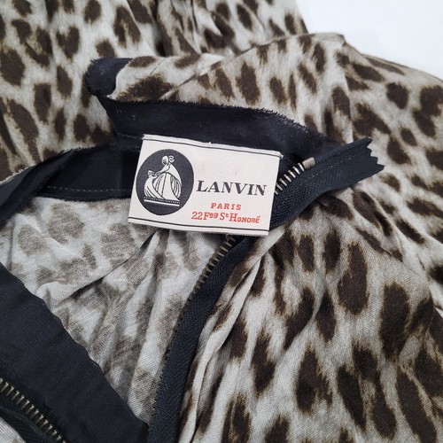 Lanvin Leopard Print Sheath Dress Size Women's Medium Brown - Picture 9 of 10