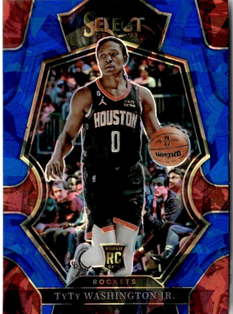 2022-23 Select Blue Cracked Ice TyTy Washington Jr. Rookie Houston Rockets #168