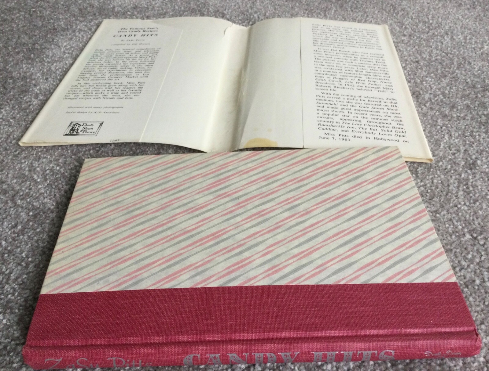 Candy Hits by Zasu Pitts cookbook 1963 1964 2nd Printing sweets recipes