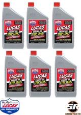 LUCAS ENGINE MOTOR OIL STOP LEAK HIGH MILEAGE TOP OFF ADDITIVE 11100 (6 QUARTS)