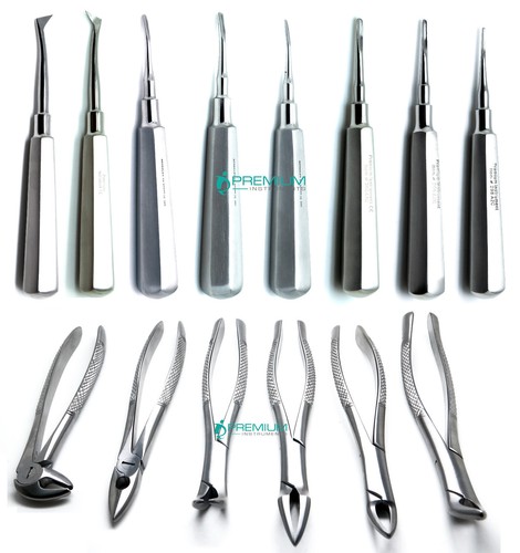 Elevadores de extracción dental fórceps cinceles alicates herramientas quirúrgicas conjunto de 45 piezas - Imagen 2 de 12